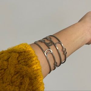 Moon and circles cuff bracelet